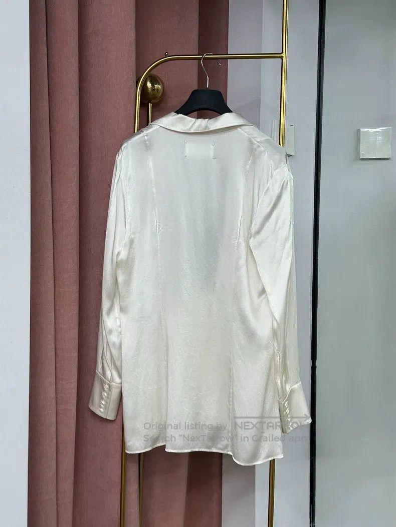 Maison Margiela Maison Margiela White silk stitched lace fake two-piece sh Size XS / US 0-2 / IT 36-38 - 3 Thumbnail