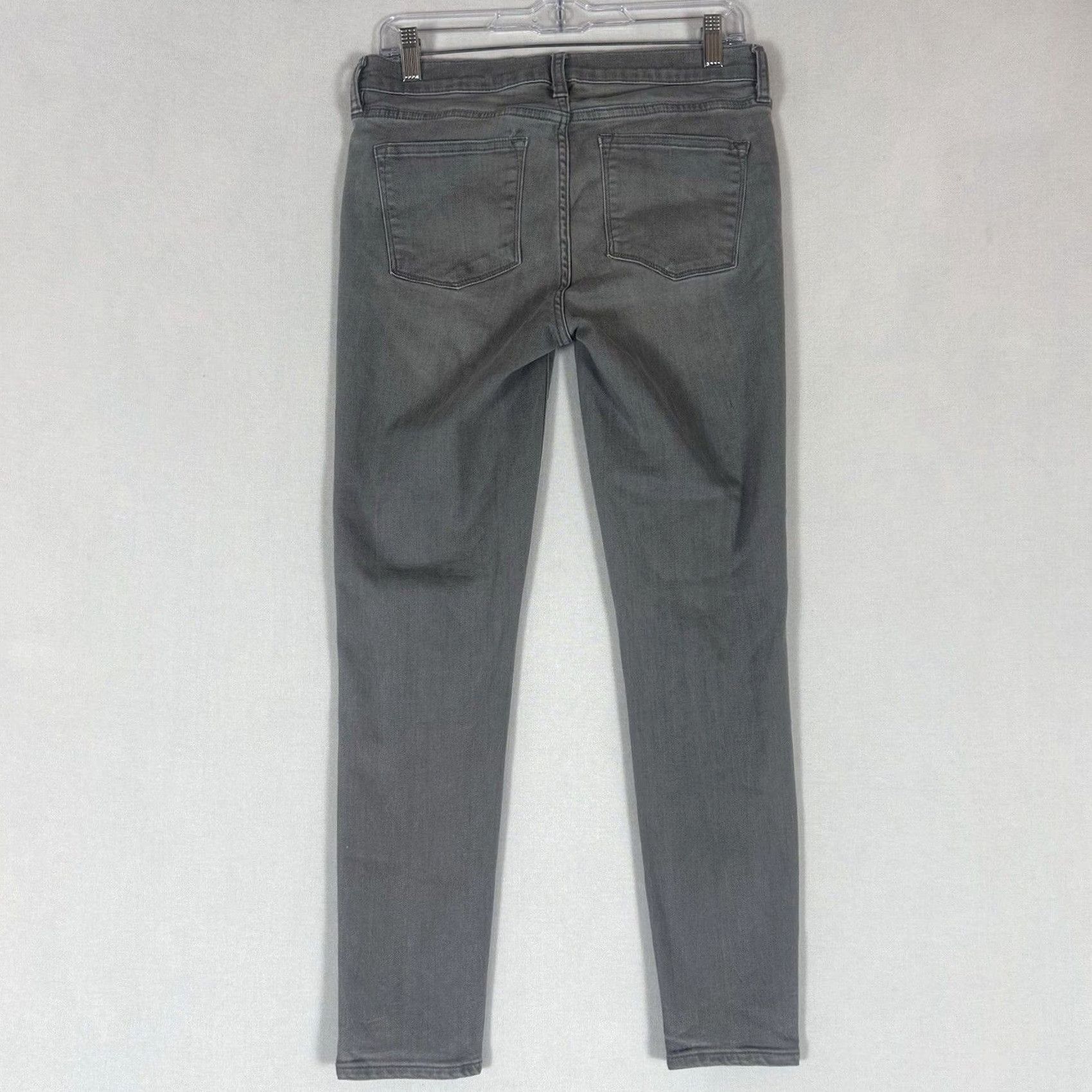 J.Crew J. Crew Mercantile Womens Jeans Skinny Mid Rise 29 Grey Charcoal Wash Denim Pocket 5-Pocket Regular Rise Stretch Cotton Blend Spandex Size 29" - 5 Thumbnail
