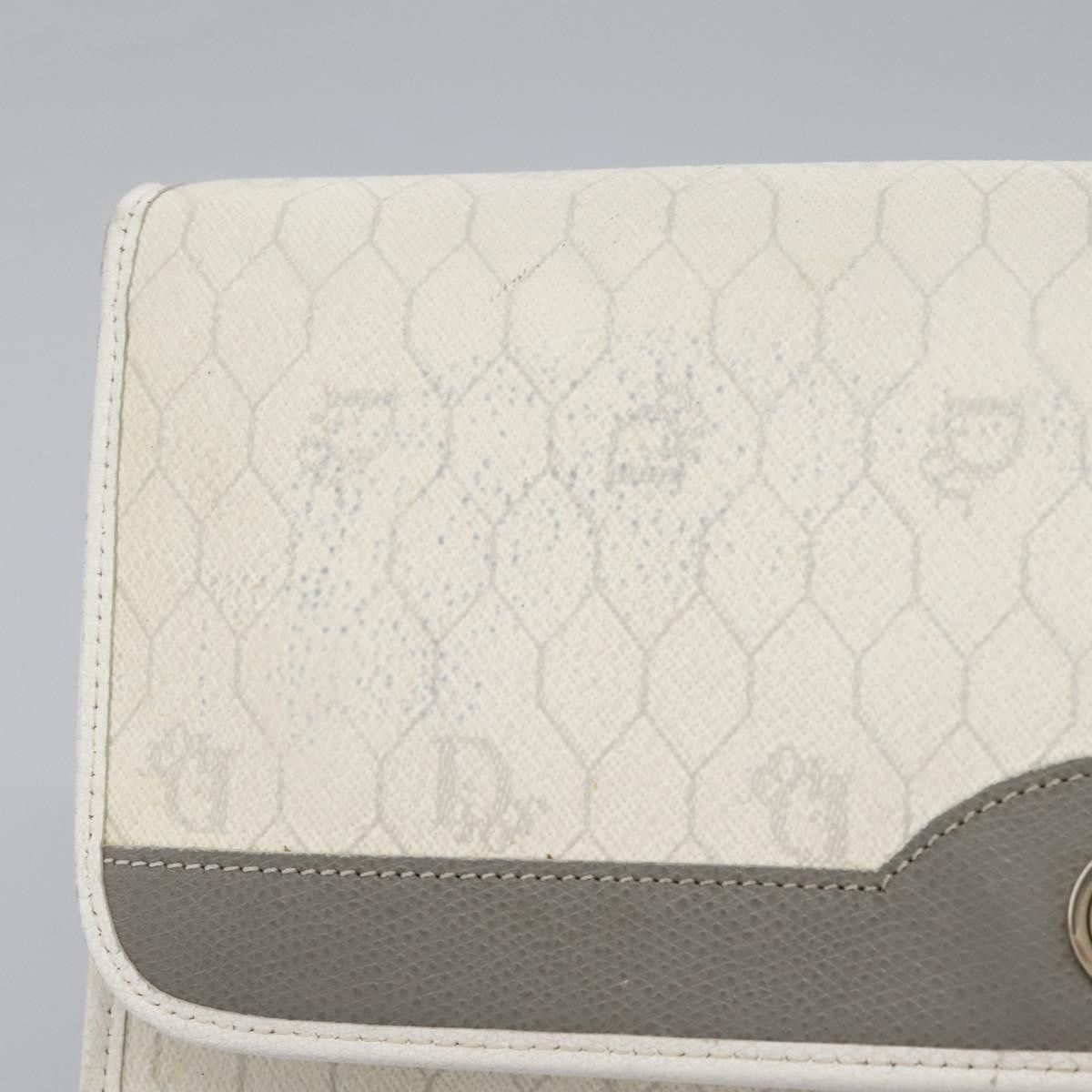 Dior DIOR Honeycomb Canvas Chain Shoulder Bag Pvc Leather White Size ONE SIZE - 3 Thumbnail