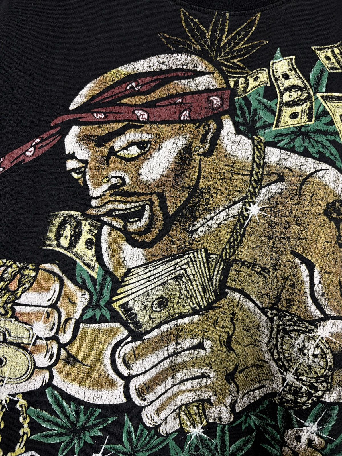 Band Tees Vintage 2pac Tupac Shakur Cannabis Band Rap T-shirt Tee Size US XL / EU 56 / 4 - 7 Thumbnail