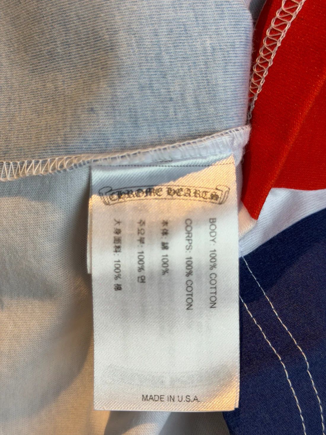 Chrome Hearts CHROME HEARTS UNION JACK LOGO TEE Size US M / EU 48-50 / 2 - 7 Thumbnail