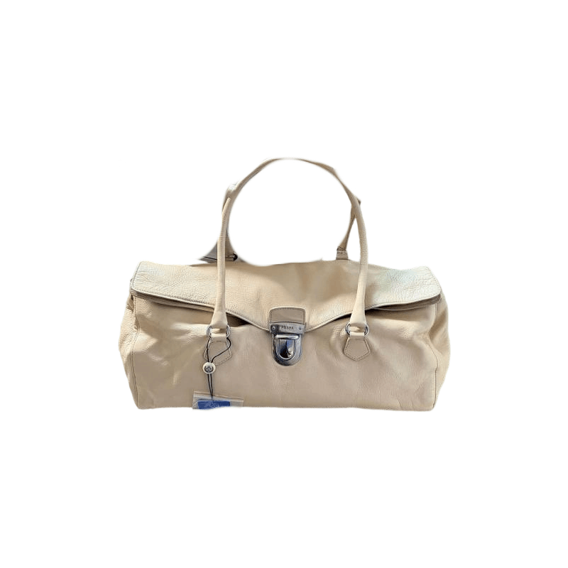 Prada Prada Cream Leather Handle Bag ONE SIZE Size ONE SIZE - 1 Thumbnail