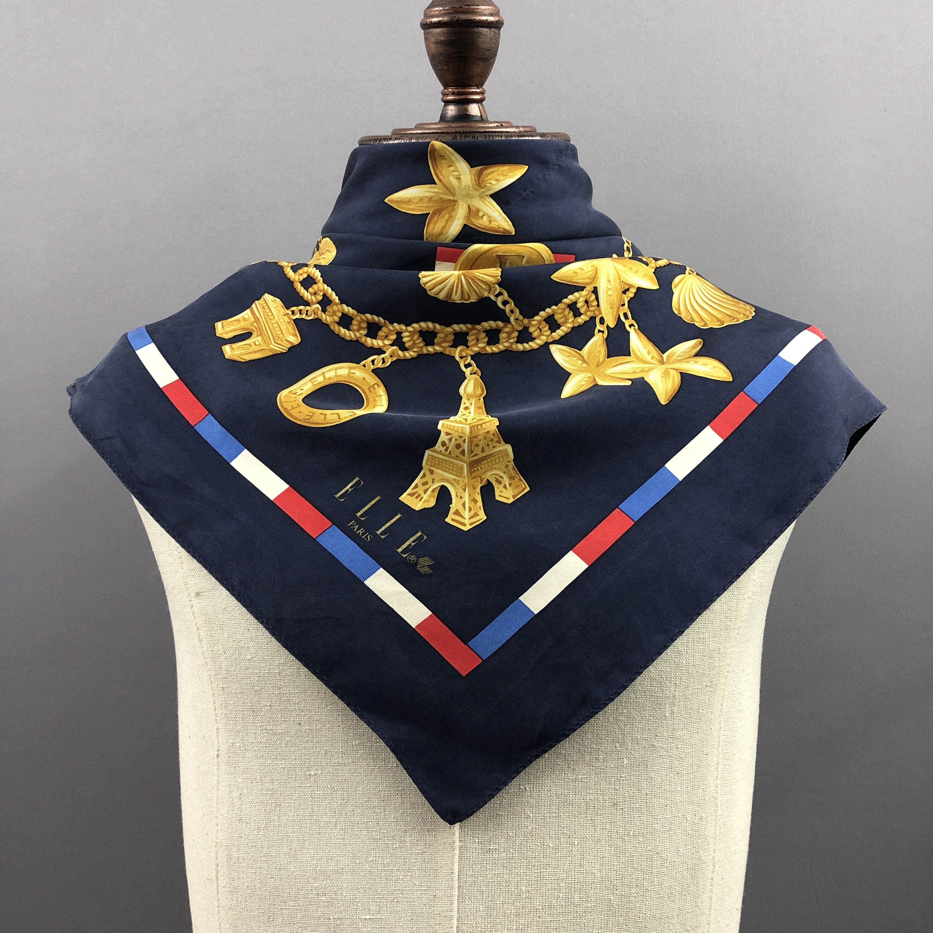 Designer × Other × Vintage Vintage Elle SILK Scarf Twill Stole Wraps Scarves Size ONE SIZE - 7 Thumbnail