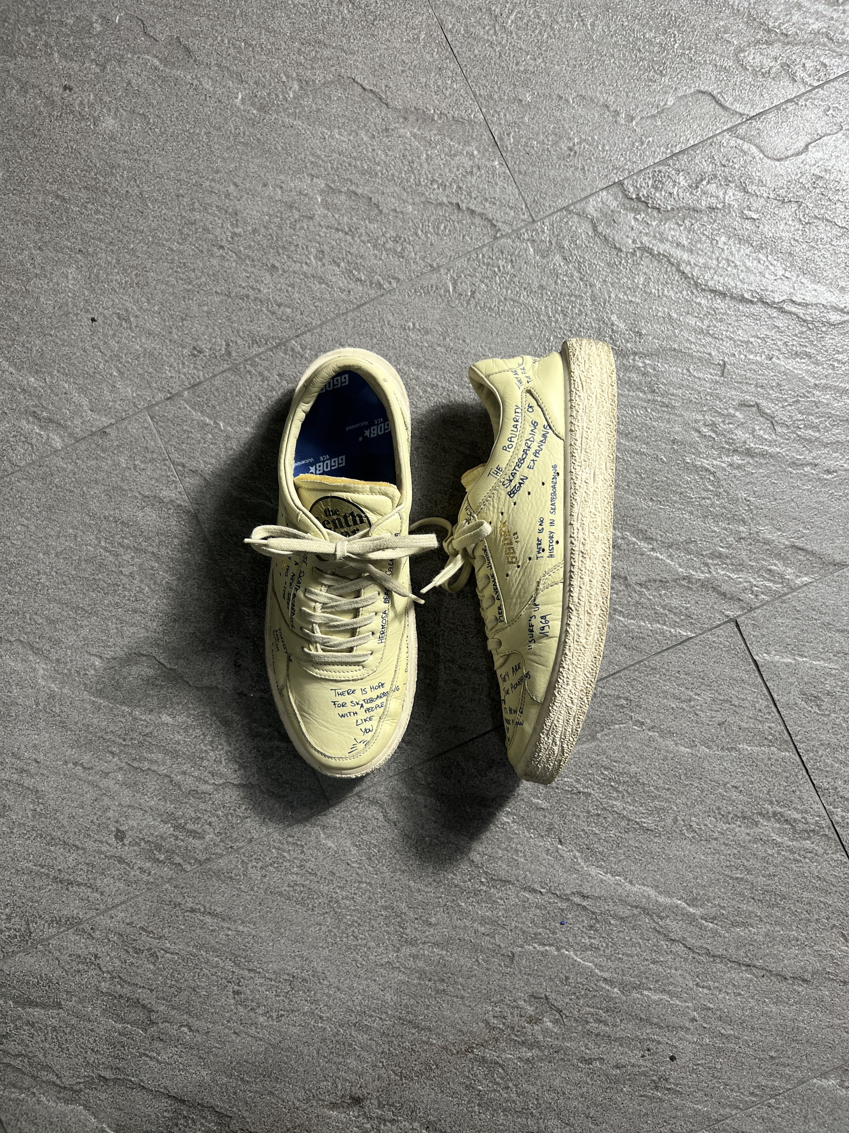 Golden Goose Golden Goose VCE Scribble Handwritten Leather Sneakers EU39 Size US 9 / IT 39 - 1 Thumbnail