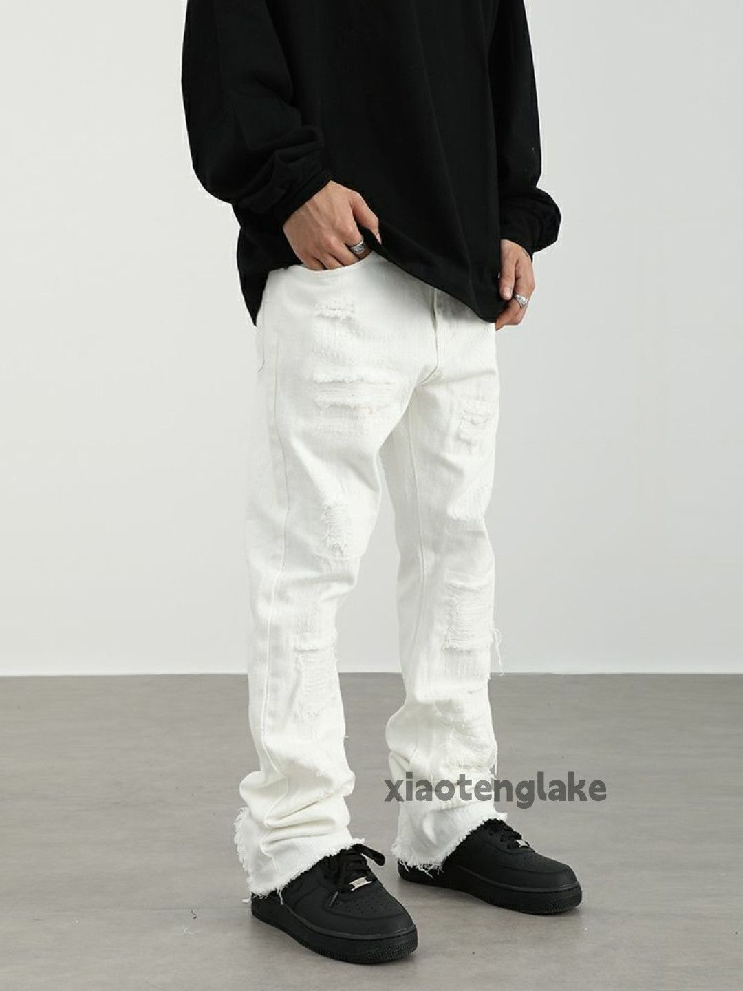 washed faded y2k skate hiphip damaged jeans
