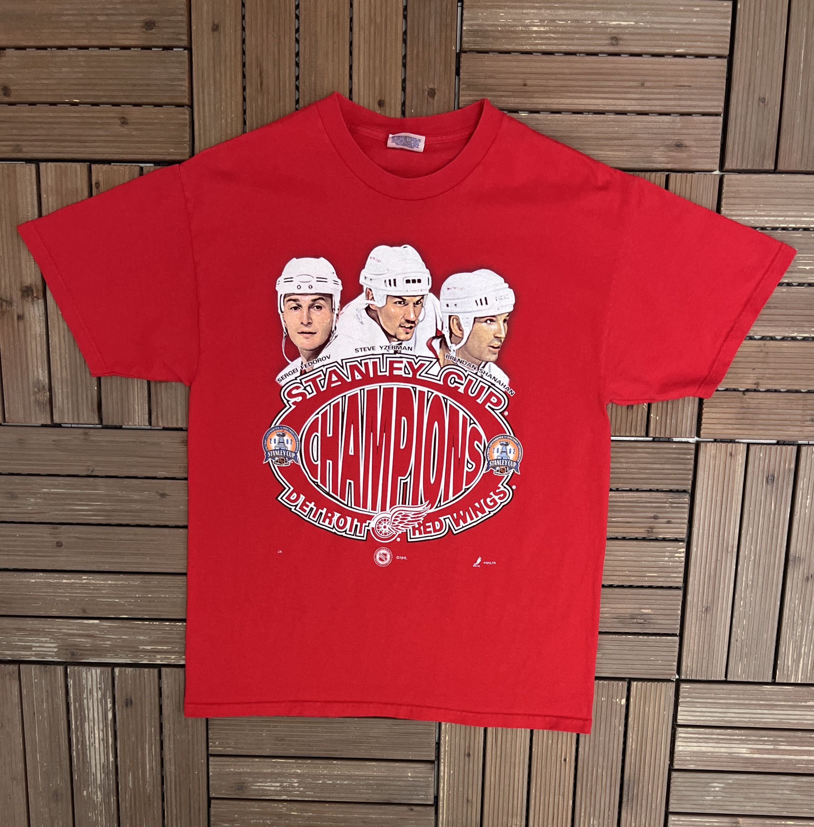 Vintage Detroit Red Wings Stanley Cup Champions 2002 Vintage Tee Size US L / EU 52-54 / 3 - 1 Thumbnail