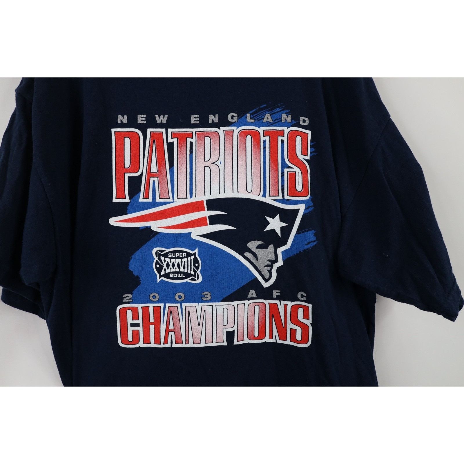 Vintage Vintage Y2K 2003 AFC Champions New England Patriots T-Shirt Size US XL / EU 56 / 4 - 5 Thumbnail