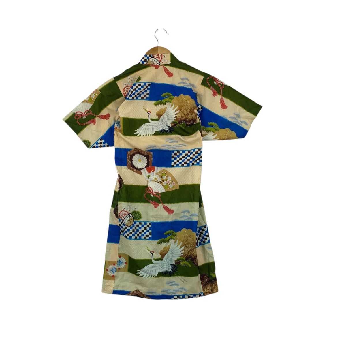 Vintage Vintage 70s KIMONO HERON BIRD JAPAN Traditional AOP Robe Size S / US 4 / IT 40 - 7 Thumbnail