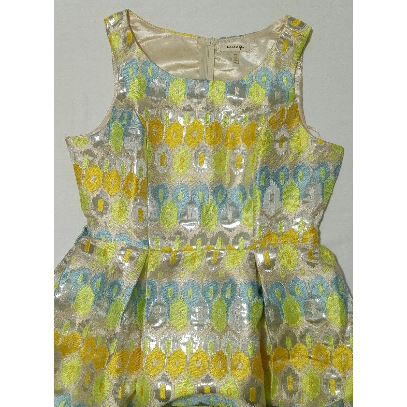 & Other Stories Maniju Dress S Womens Silver Metallic Lined Party Sleeveless Size S / US 4 / IT 40 - 3 Thumbnail