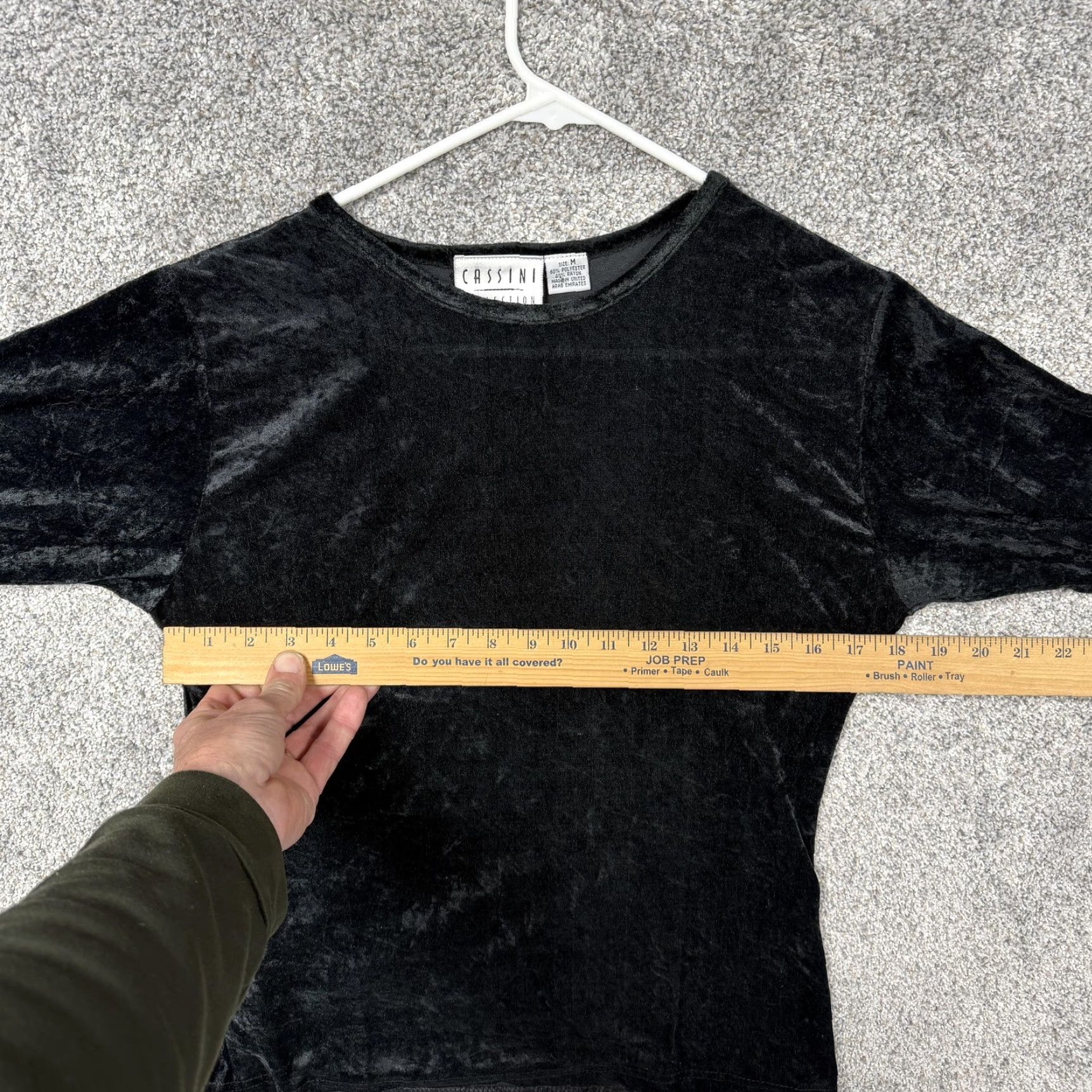 Vintage VINTAGE Cassini Collection T-Shirt Women Long Sleeve Crew Neck Velvet Black M Size M / US 6-8 / IT 42-44 - 4 Thumbnail