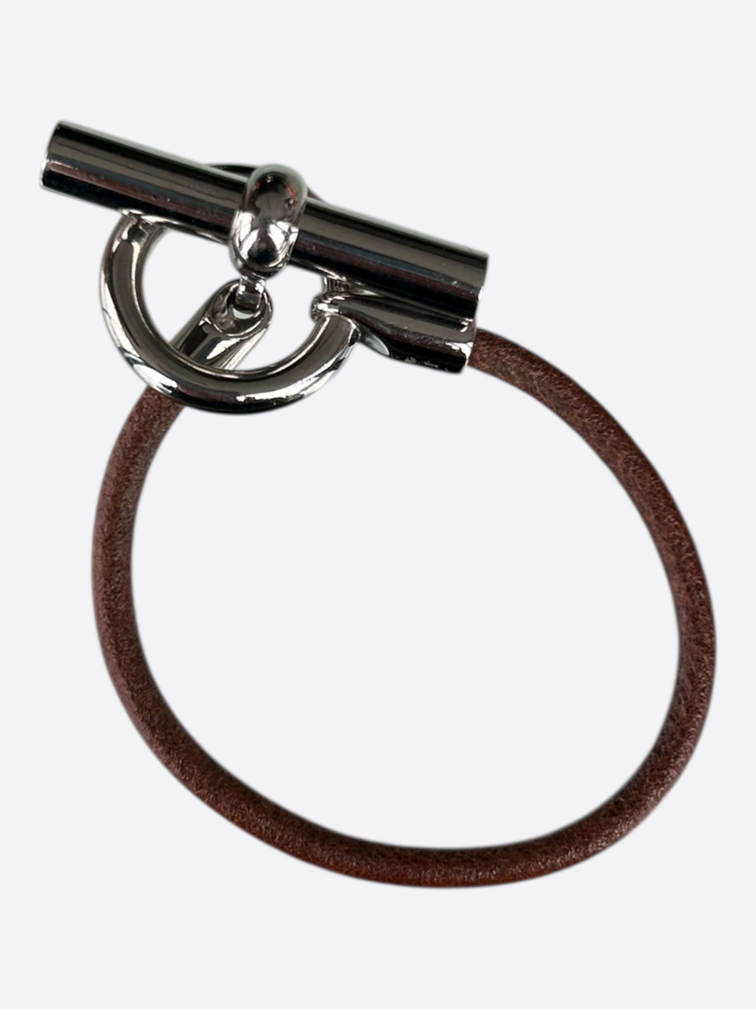 Hermes Hermes Brown Swift & Palladium Hardware Skipper Bracelet Size ONE SIZE - 2 Thumbnail