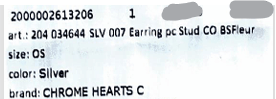 Chrome Hearts CHROME HEARTS CO BS Fleur Earring Size ONE SIZE - 8 Thumbnail