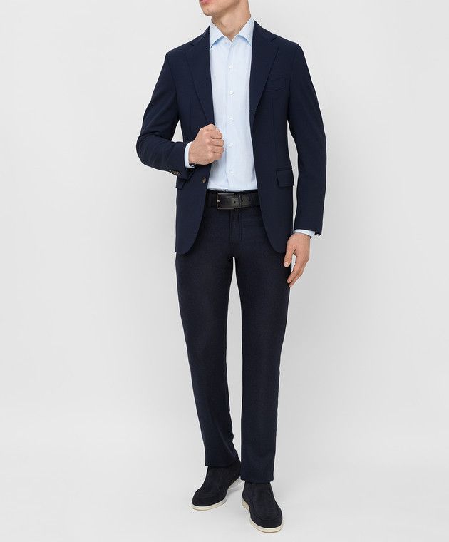 Loro Piana o1loc1c0424 FAI7695 Madrid Sartorial TP Blazer in Blue Navy Size US L / EU 52-54 / 3 - 2 Thumbnail