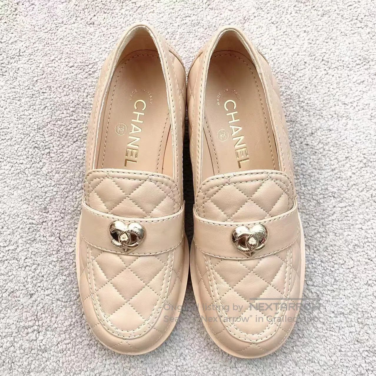 Chanel Chanel Love diamond plaid black embossed loafers| Size US 6 / IT 36 - 3 Thumbnail