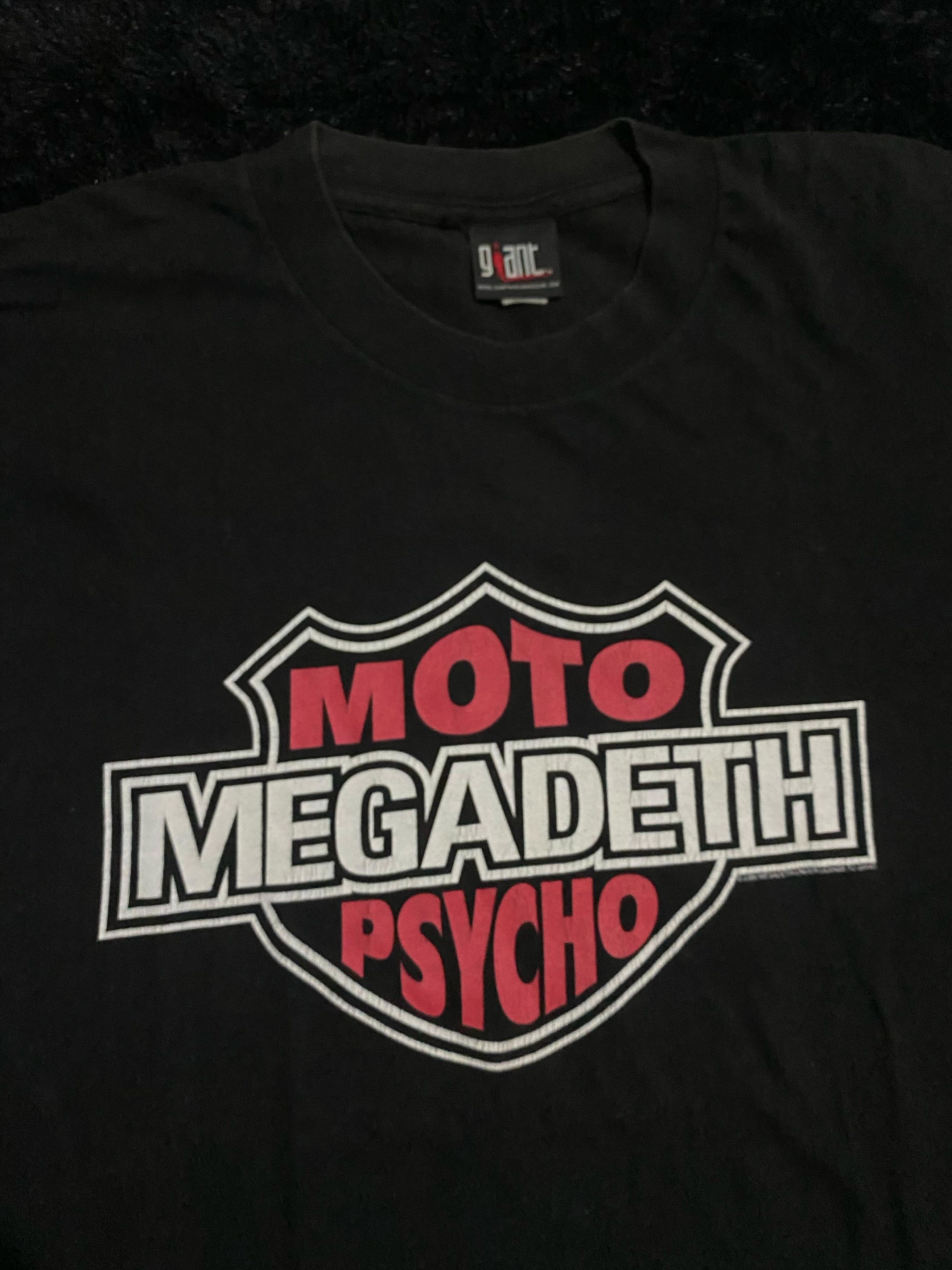 Giant × Megadeth × Vintage Vintage Megadeth Moto Psycho Shirt Size US XL / EU 56 / 4 - 3 Thumbnail