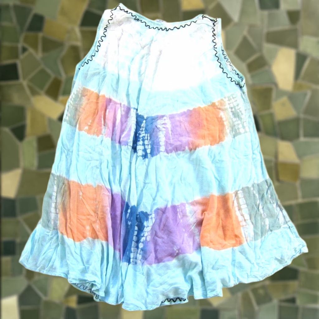 Vintage VINTAGE Shoreline Dress Tank Tunic Shirt Sun Midi Tie Dye Beach Blue Purple Orange M-L Womens Size M / US 6-8 / IT 42-44 - 1 Thumbnail