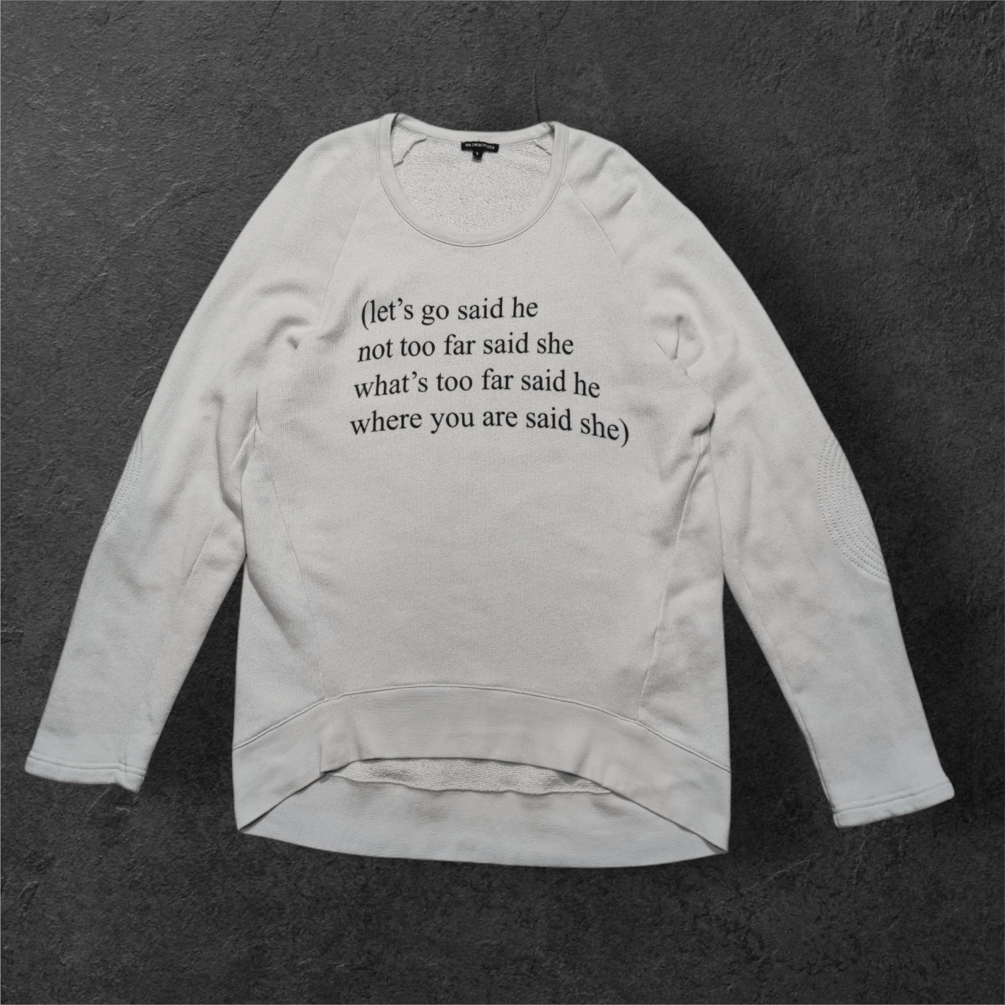 Ann Demeulemeester Let's Go Said He Poem Pullover Crewneck