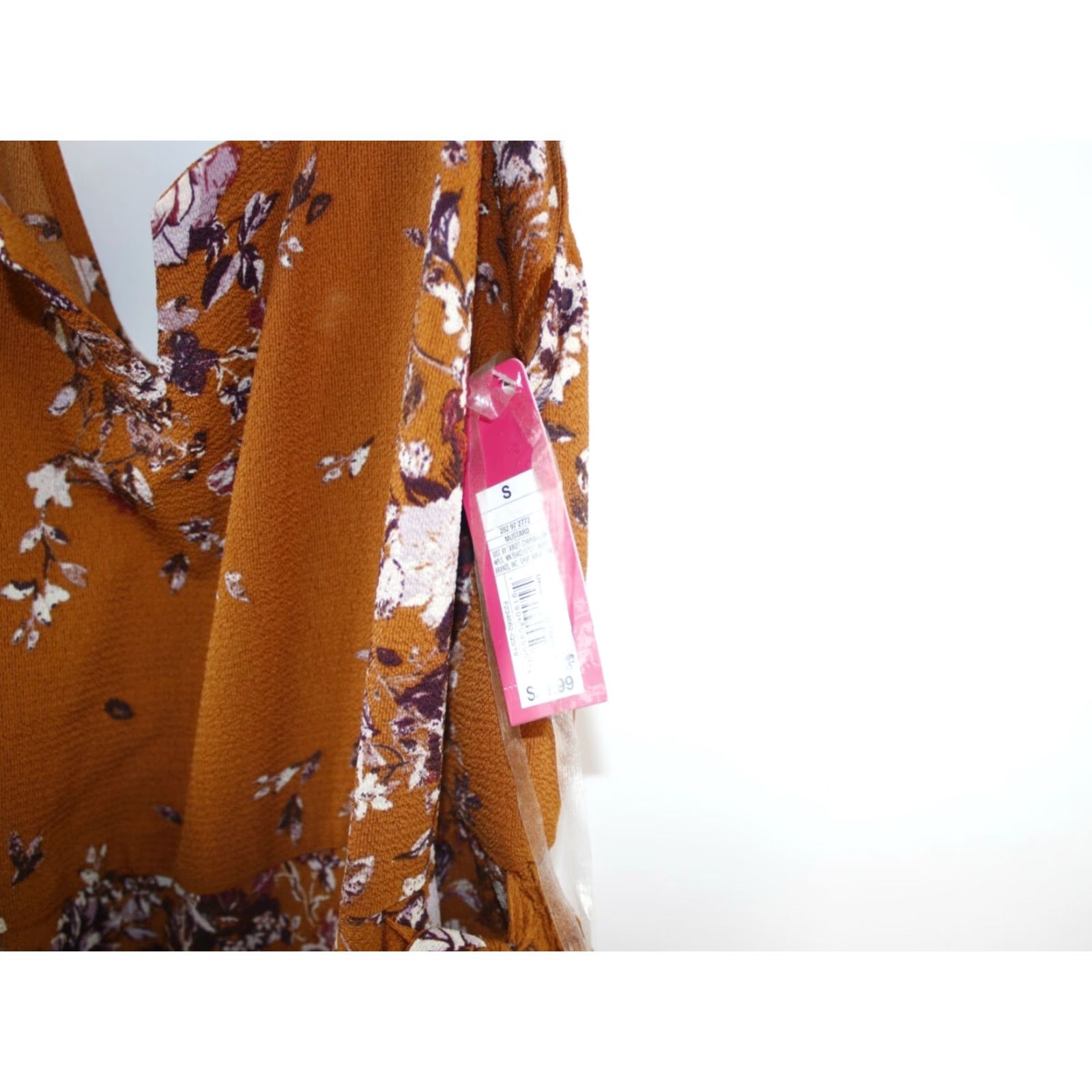 Vintage Xhilaration Jumpsuit Womens Sleeveless Side Tie Floral Mustard Cropped SZ S NWT Size 28" / US 6 / IT 42 - 5 Thumbnail