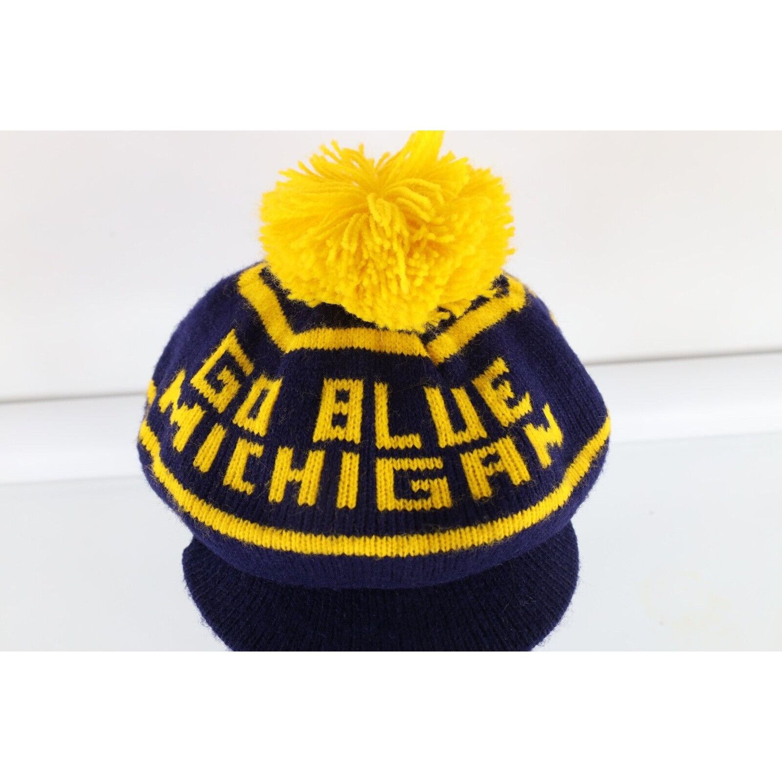 Vintage Vintage 80s 90s University of Michigan Knit Brimmed Beanie Size ONE SIZE - 2 Thumbnail