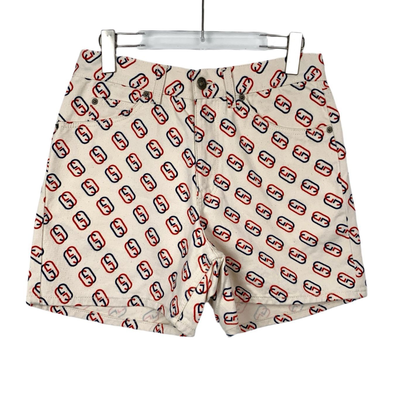 Gucci Gucci Womens Logo Print High-Waisted Denim Shorts Size 25" / US 0 / IT 36 - 1 Thumbnail