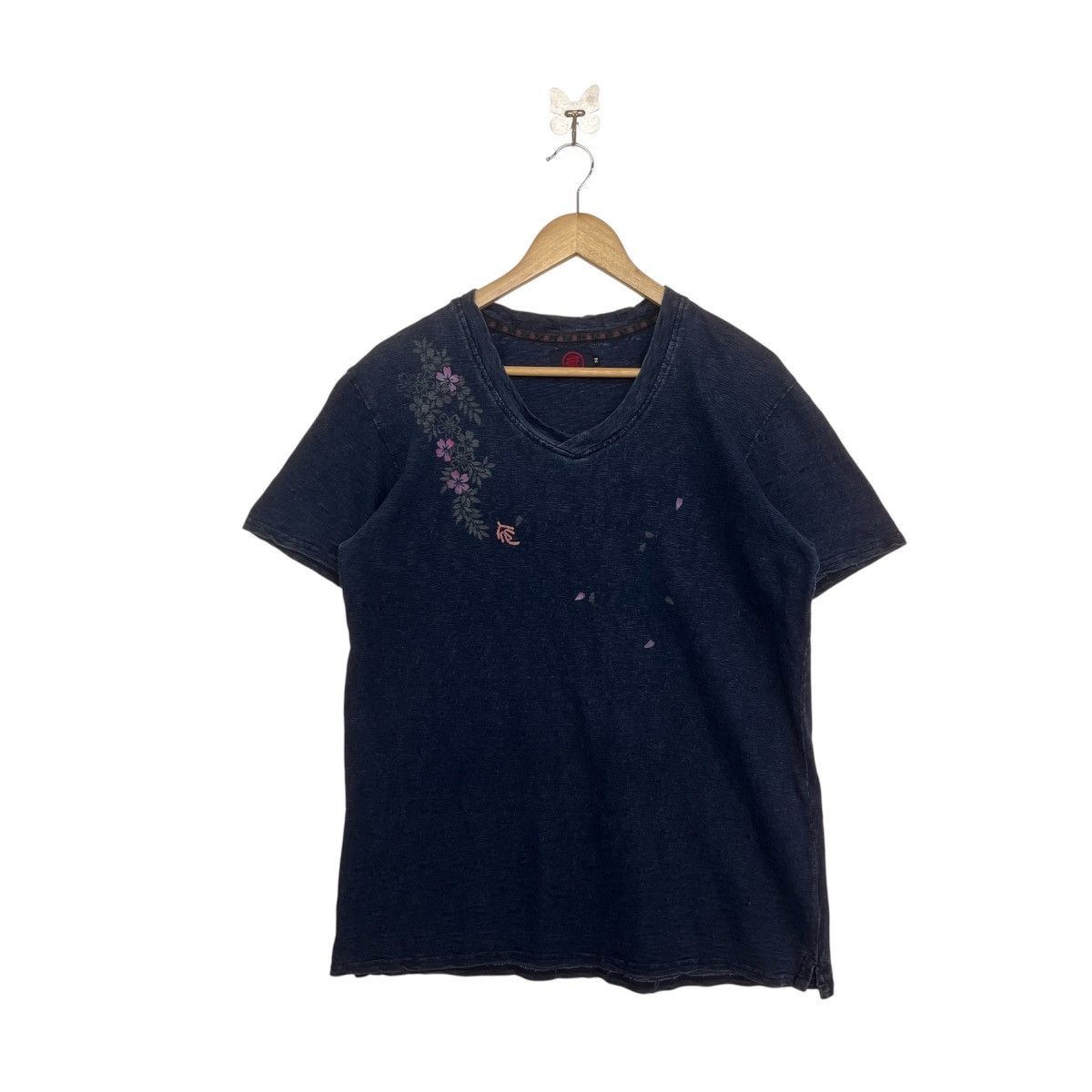 Indigo AUSTERE JAPAN KOROMO KYOTO INDIGO SUKAJAN SAKURA FLORAL TEE Size US M / EU 48-50 / 2 - 1 Thumbnail