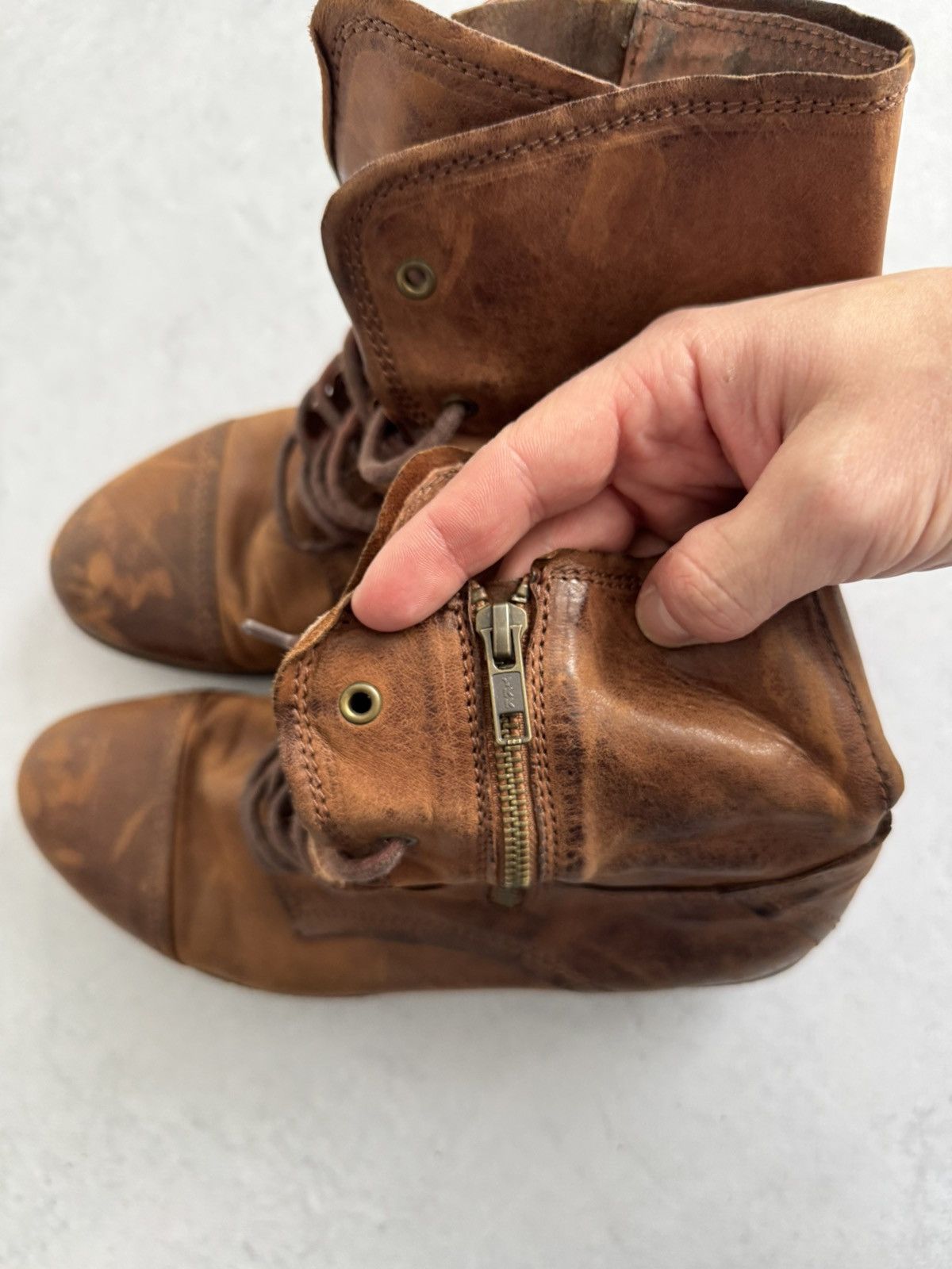Japanese Brand Vintage Guildi Style Y2k Distressed Leather Anckle Boot Size US 10 / IT 40 - 12 Thumbnail