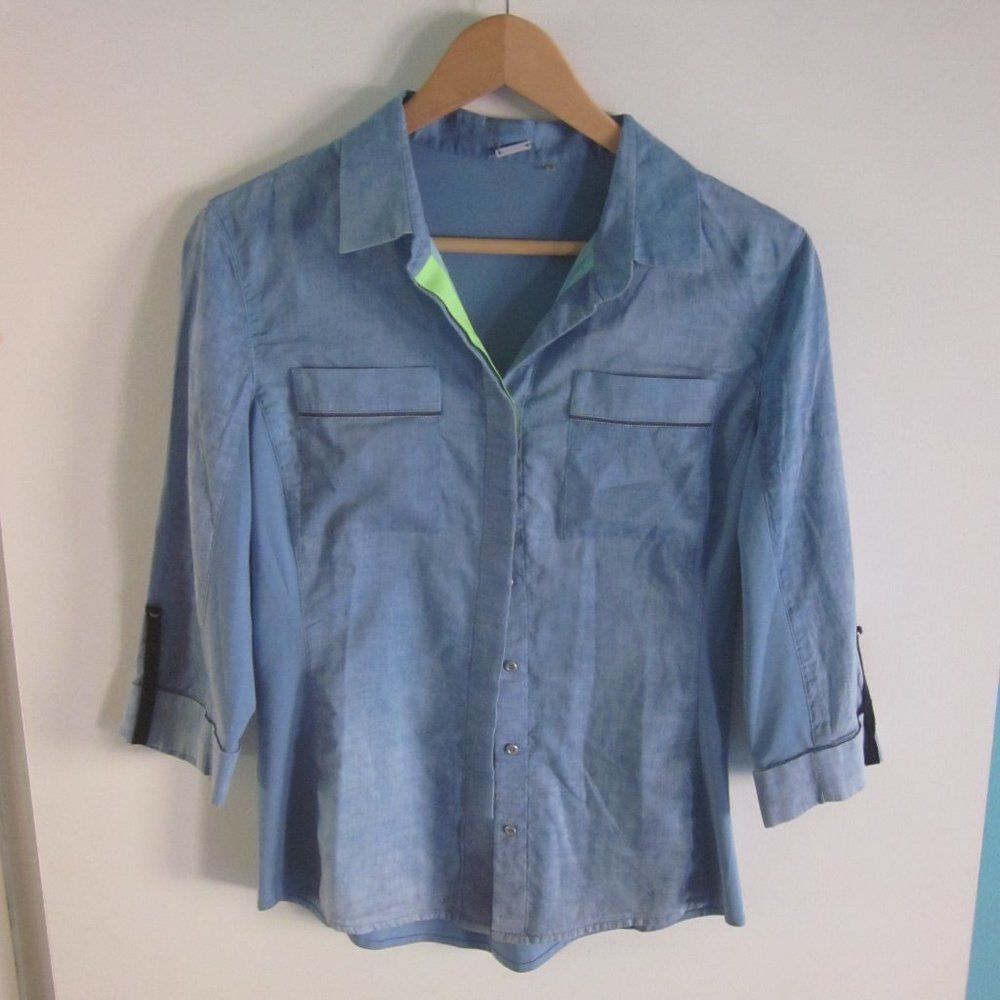 Elie Tahari Elie Tahari Womens Blue Blouse Size S Size S / US 4 / IT 40 - 2 Thumbnail