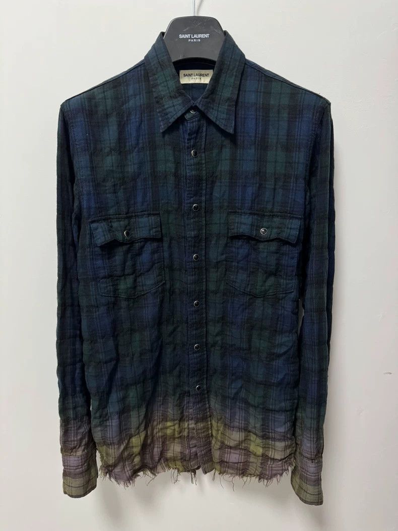 Saint Laurent Paris Saint Laurent Gradient Plaid Shirt-250