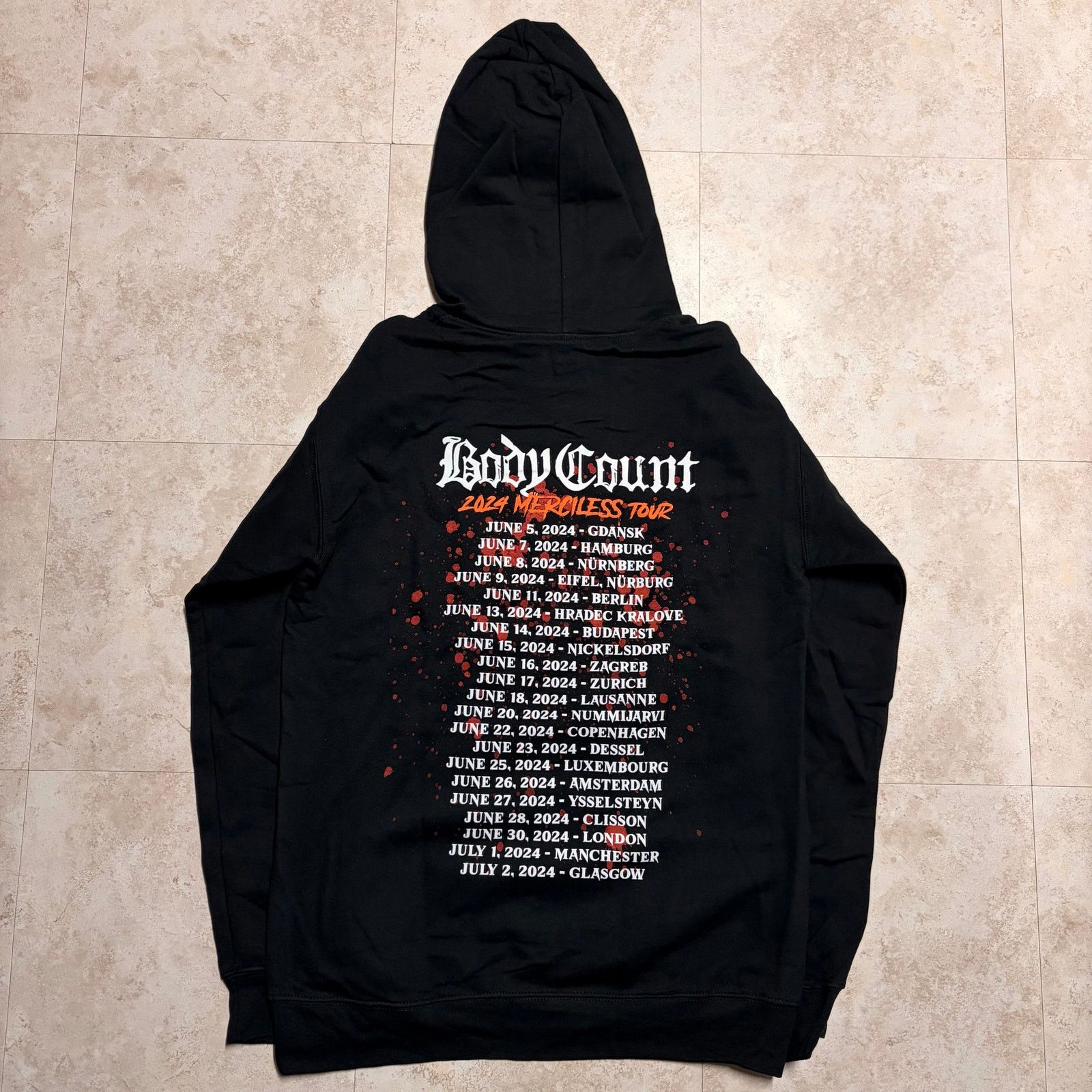 Gildan Body Count 2024 Merciless Euro Tour Hoodie Ice T Hardcore Size US S / EU 44-46 / 1 - 2 Thumbnail