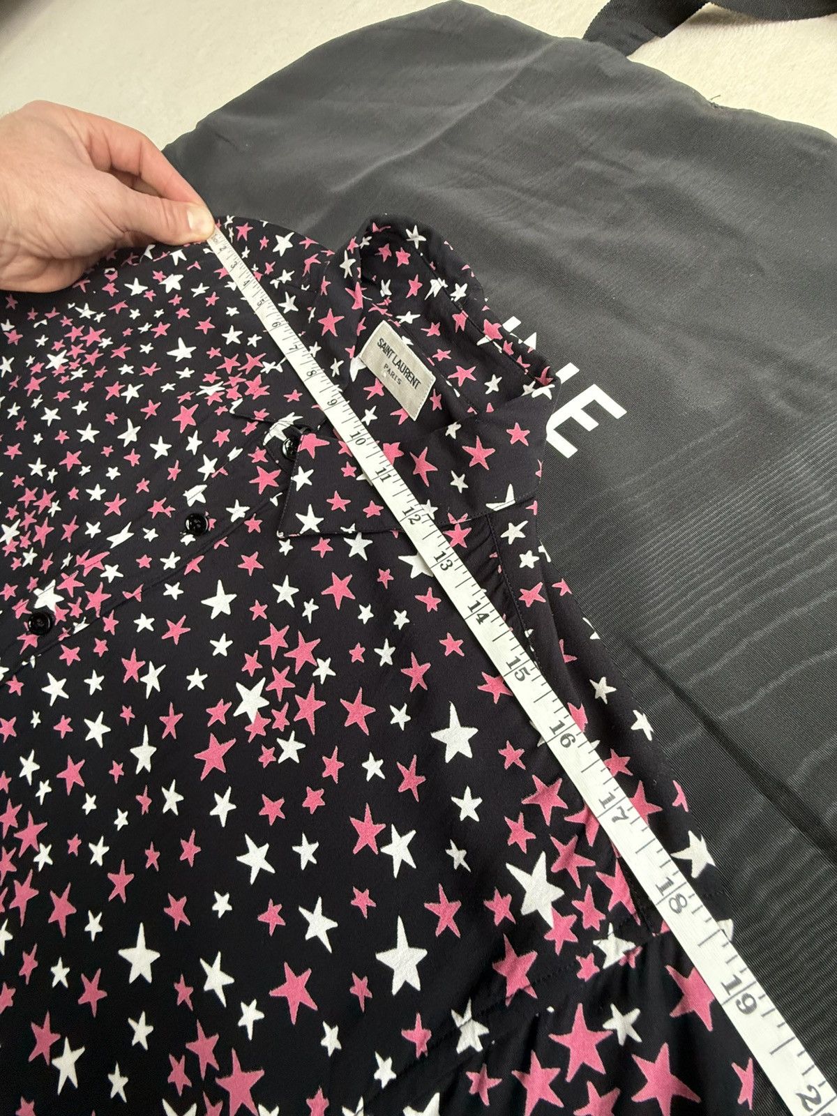 Saint Laurent Paris FW16 Saint Laurent star shirt black pink white Hedi Slimane Size US L / EU 52-54 / 3 - 4 Thumbnail