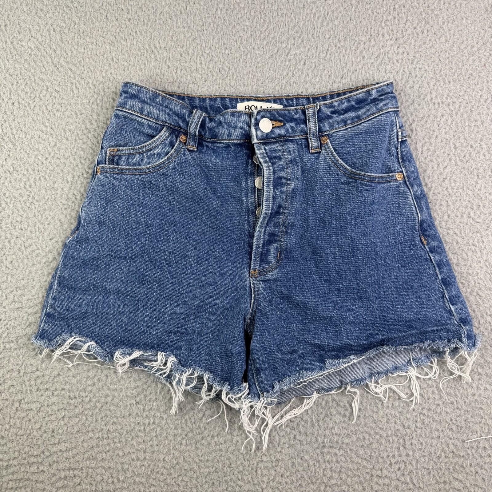 Rolla's Rollas High Rise Blue Denim Original Shorts 26x3 Cut Off Size 26" / US 2 / IT 38 - 2 Thumbnail