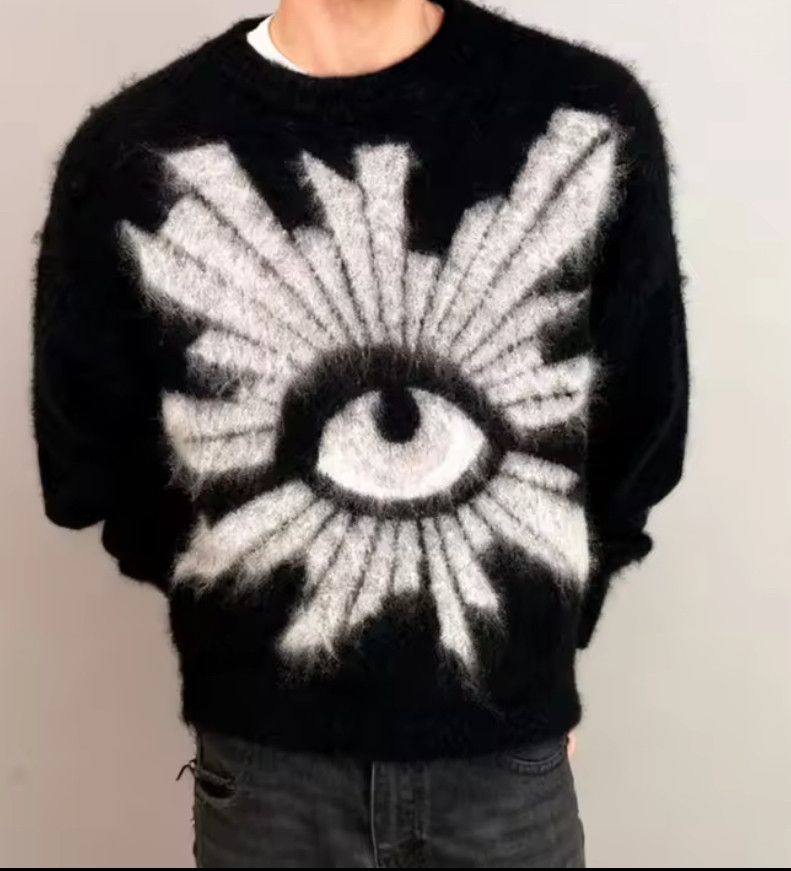 Other Street Vintage Retro Gothic Eye Sweater Jacquard Knitwear Size US L / EU 52-54 / 3 - 1 Thumbnail