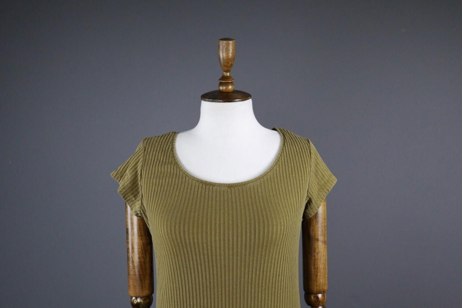 Designer Gudrun Sjödén Green Lyocell Round Neck Shift Dress Size M Size M / US 6-8 / IT 42-44 - 2 Thumbnail