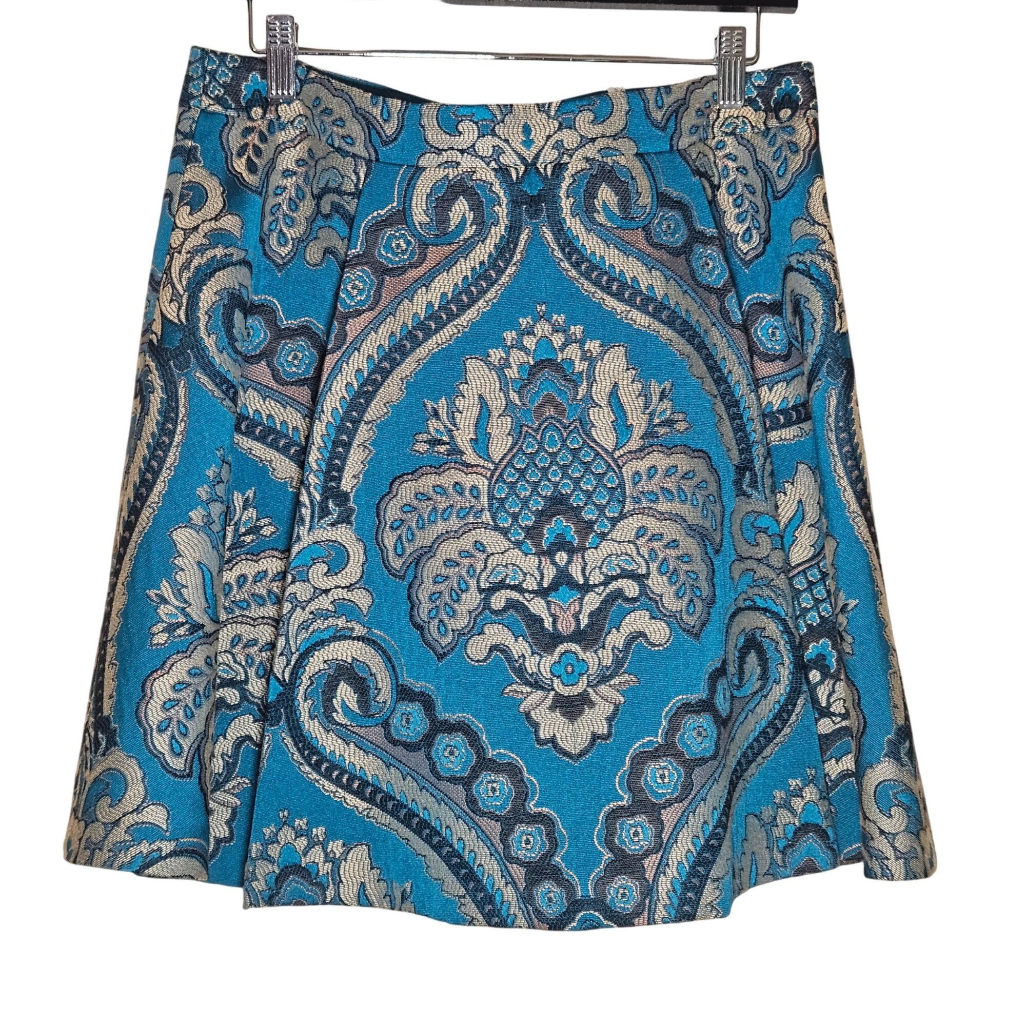 Alice + Olivia NWT Alice + Olivia Women Brocade Mini Skirt Turquoise 12 Bol Size 34" / US 12 / IT 48 - 2 Thumbnail
