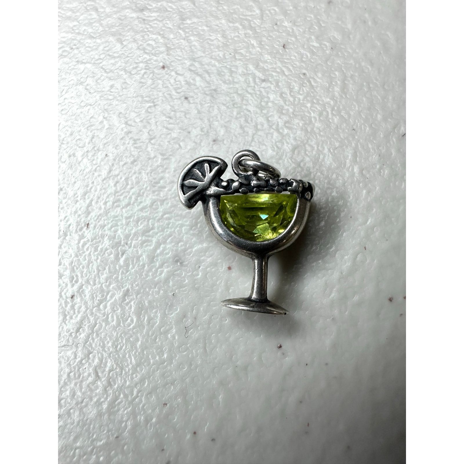 & Other Stories 925 Sterling Silver Margarita Lime Green CZ Stone Cocktail Size ONE SIZE - 1 Thumbnail