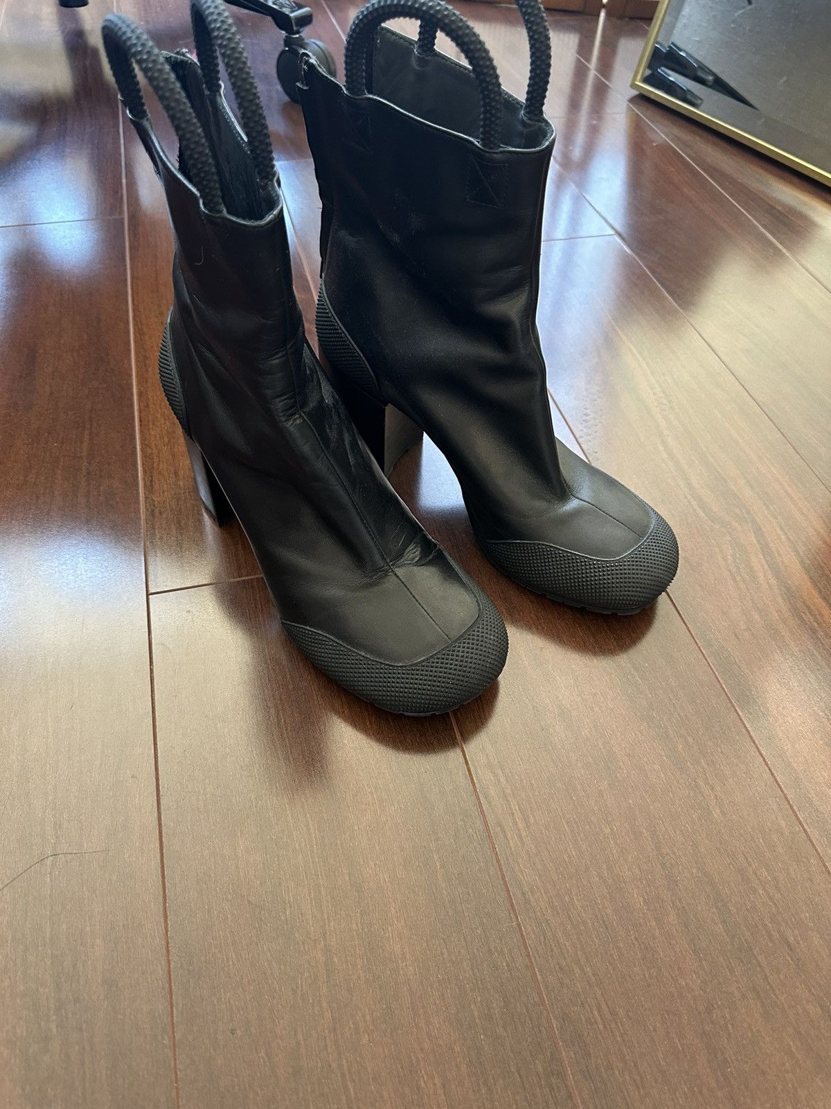 Random Identities leather heel boots