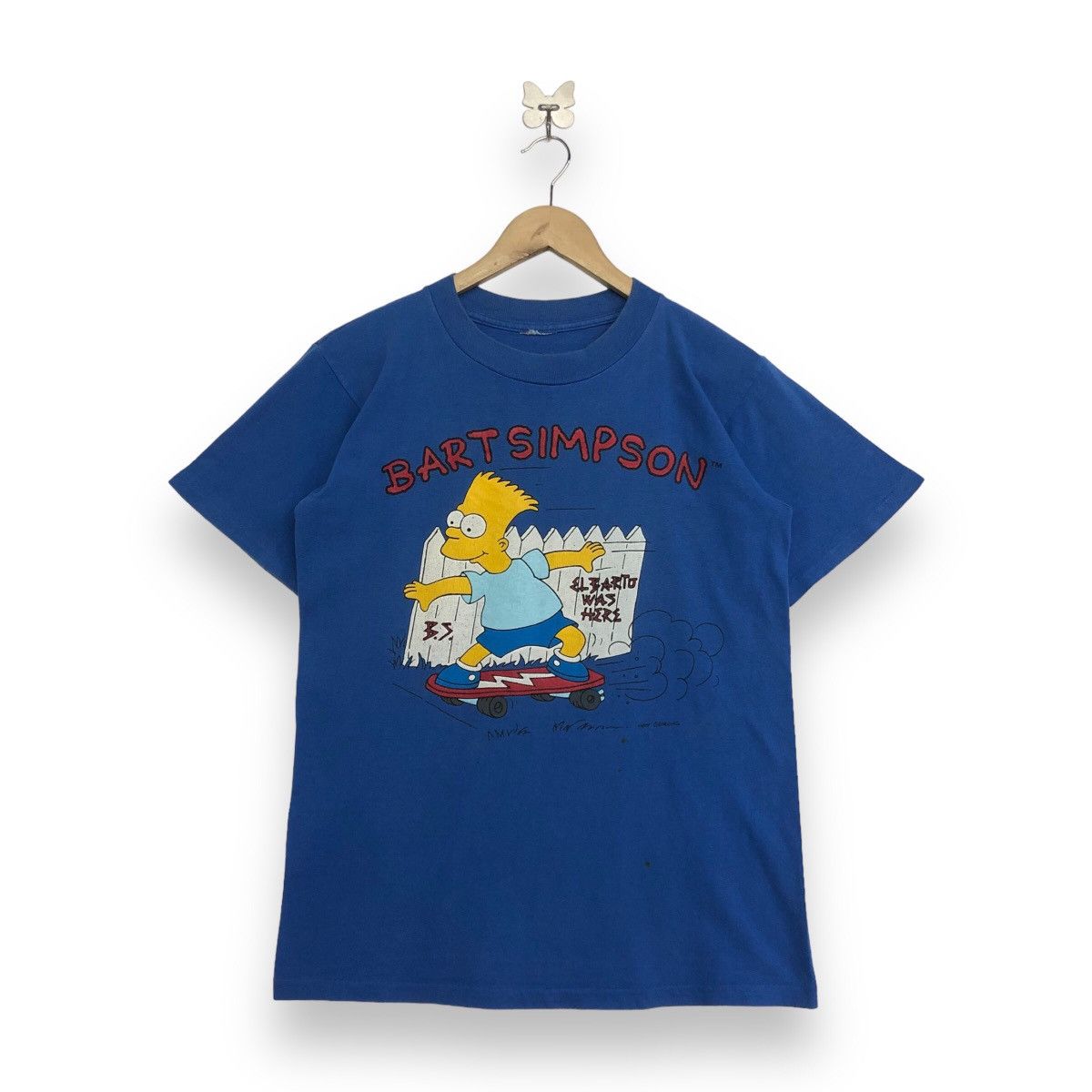 image of Cartoon Network x The Simpsons Vintage Bart Simpson T-Shirt in Blue, Men's (Size Small)