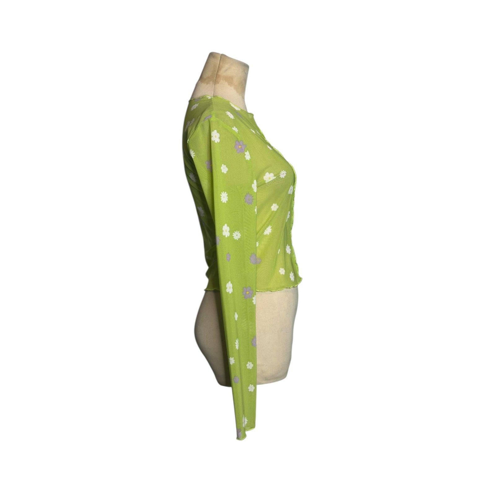 Forever 21 Forever 21 green floral sheer long sleeves top size Medium Size M / US 6-8 / IT 42-44 - 7 Thumbnail