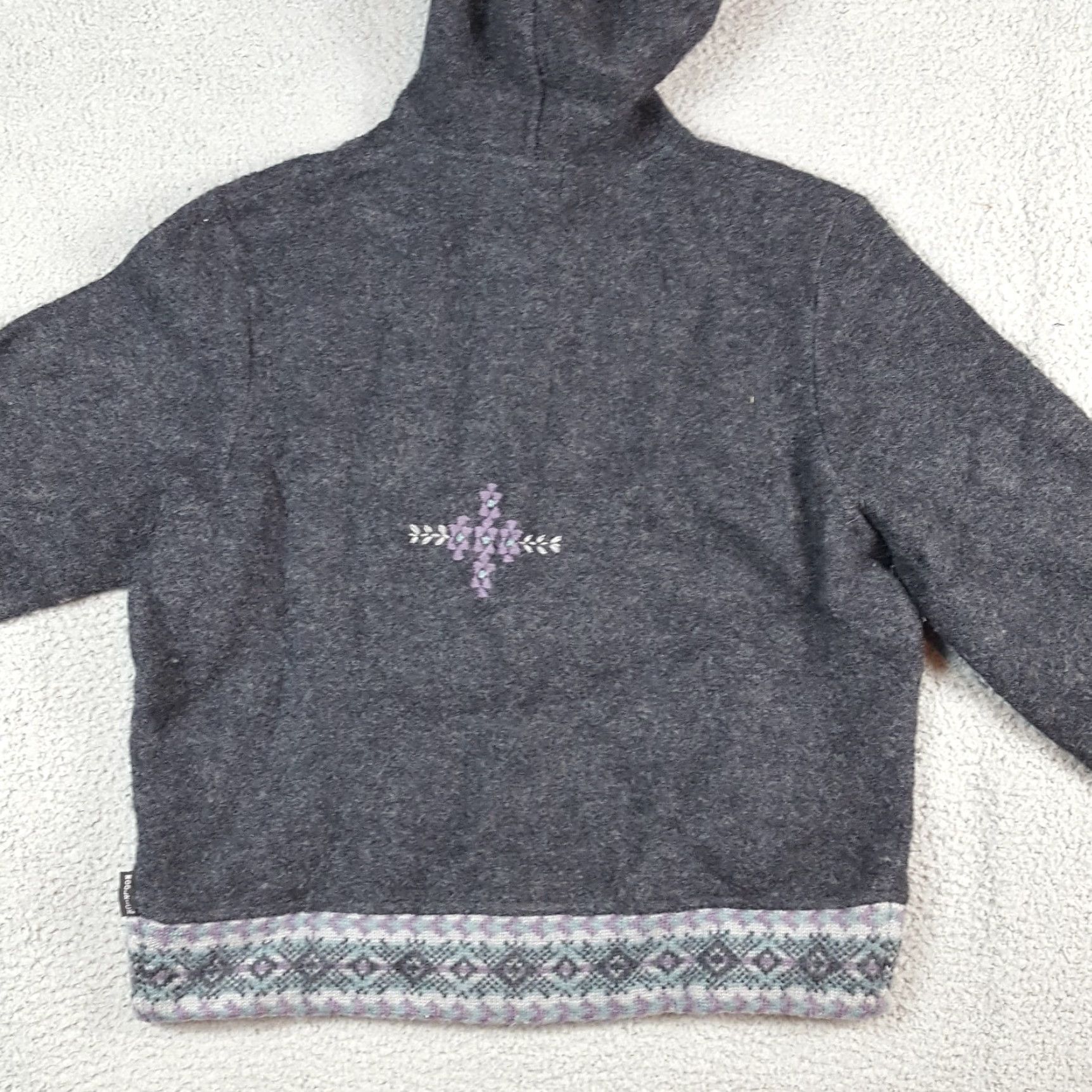 Vintage VINTAGE Woolrich Floral Hoodie Cardigan Sweater Zip Up Hooded L Knit Gray Size L Womens - 90s Flower Outdoor Casual Fit: Regular Size L / US 10 / IT 46 - 5 Thumbnail
