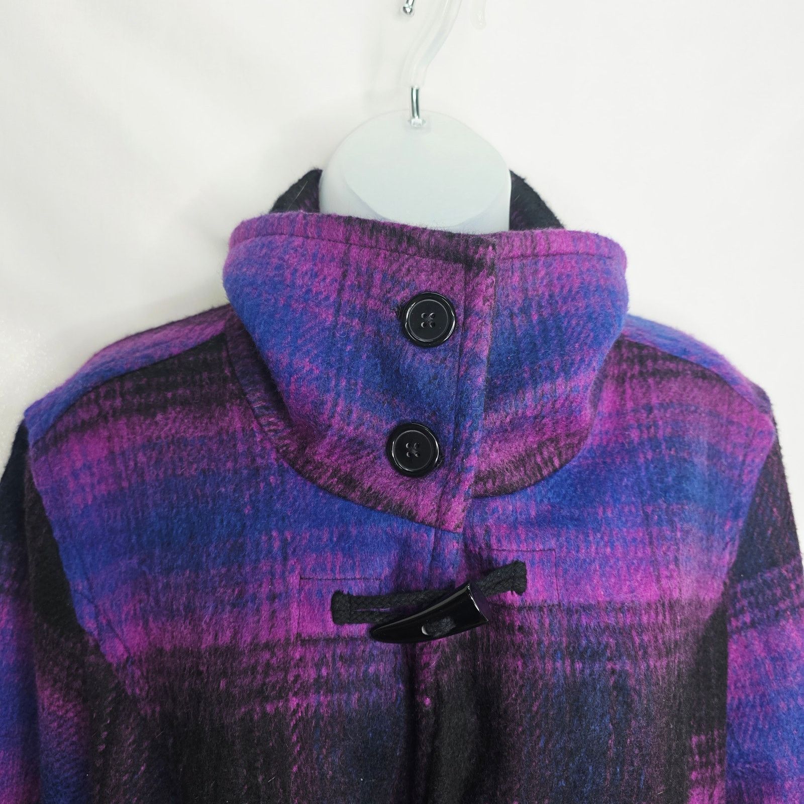 Coldwater Creek Coldwater Creek Purple & Black Plaid Wool Blend Jacket Size XL / US 12-14 / IT 48-50 - 10 Thumbnail