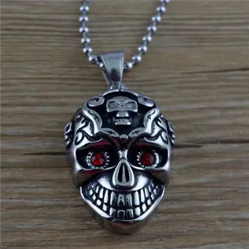 Jewelry Rock Punk Skull Necklace Size ONE SIZE - 1 Thumbnail