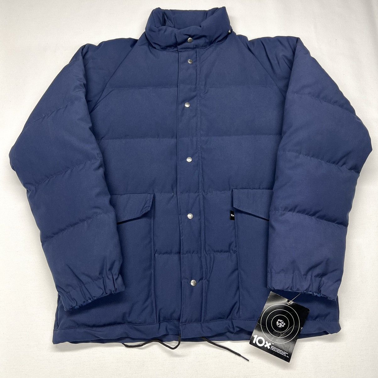 Vintage VTG 10X Down Jacket Blue Puffer Coat Zip Pocket Work Retro Size US XL / EU 56 / 4 - 1 Thumbnail