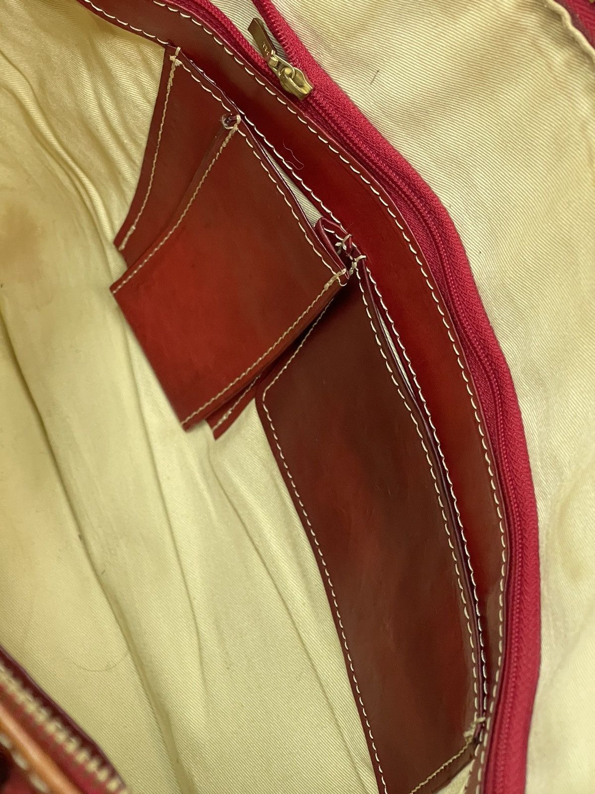Japanese Brand Full Leather Patina Red Deux Moncx Artisan Made Hand Bag 4🟩 Size ONE SIZE - 22 Thumbnail