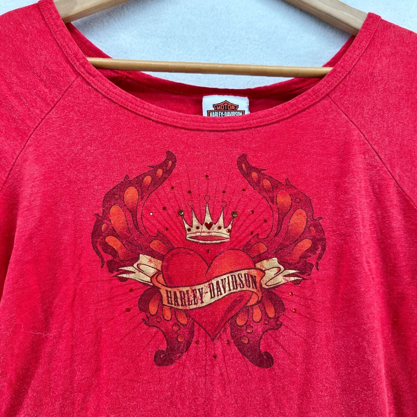 Harley Davidson Harley-Davidson T-Shirt Red Women’s Size L Motorcycles Round Neck Pullover Size L / US 10 / IT 46 - 5 Thumbnail