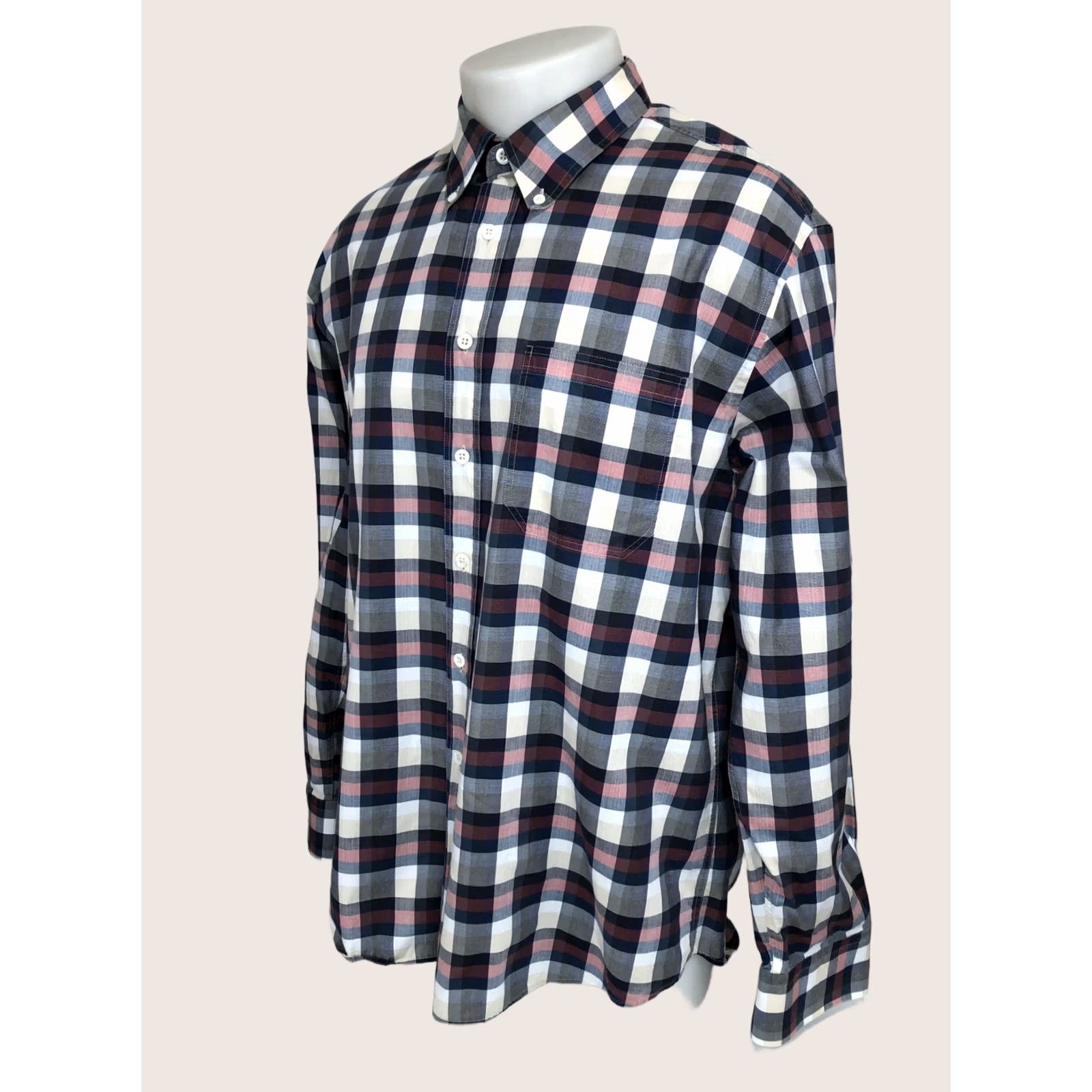 Billy Reid BILLY REID - Plaid Checked Mens XL Standard Cut Shirt Shirt Mens XL Plaid Multicolor Button-Up Long Sleeve Standard Cut Contacts C5 Size US XL / EU 56 / 4 - 1 Thumbnail