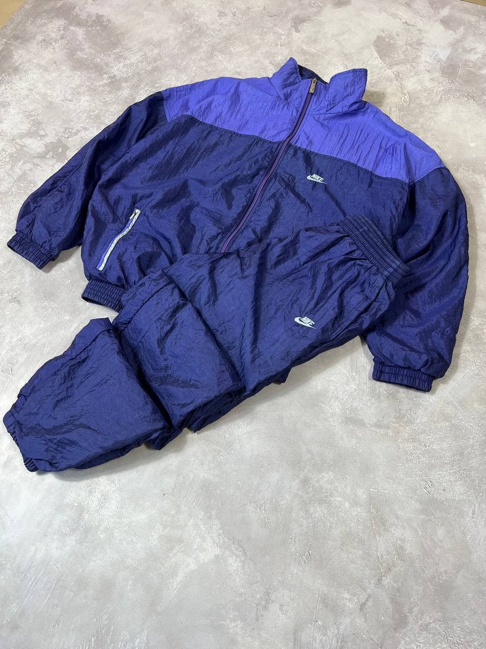 Nike × Vintage Vintage Nike 90s Nylon Track Set Jacket+Pans Size US M / EU 48-50 / 2 - 2 Thumbnail