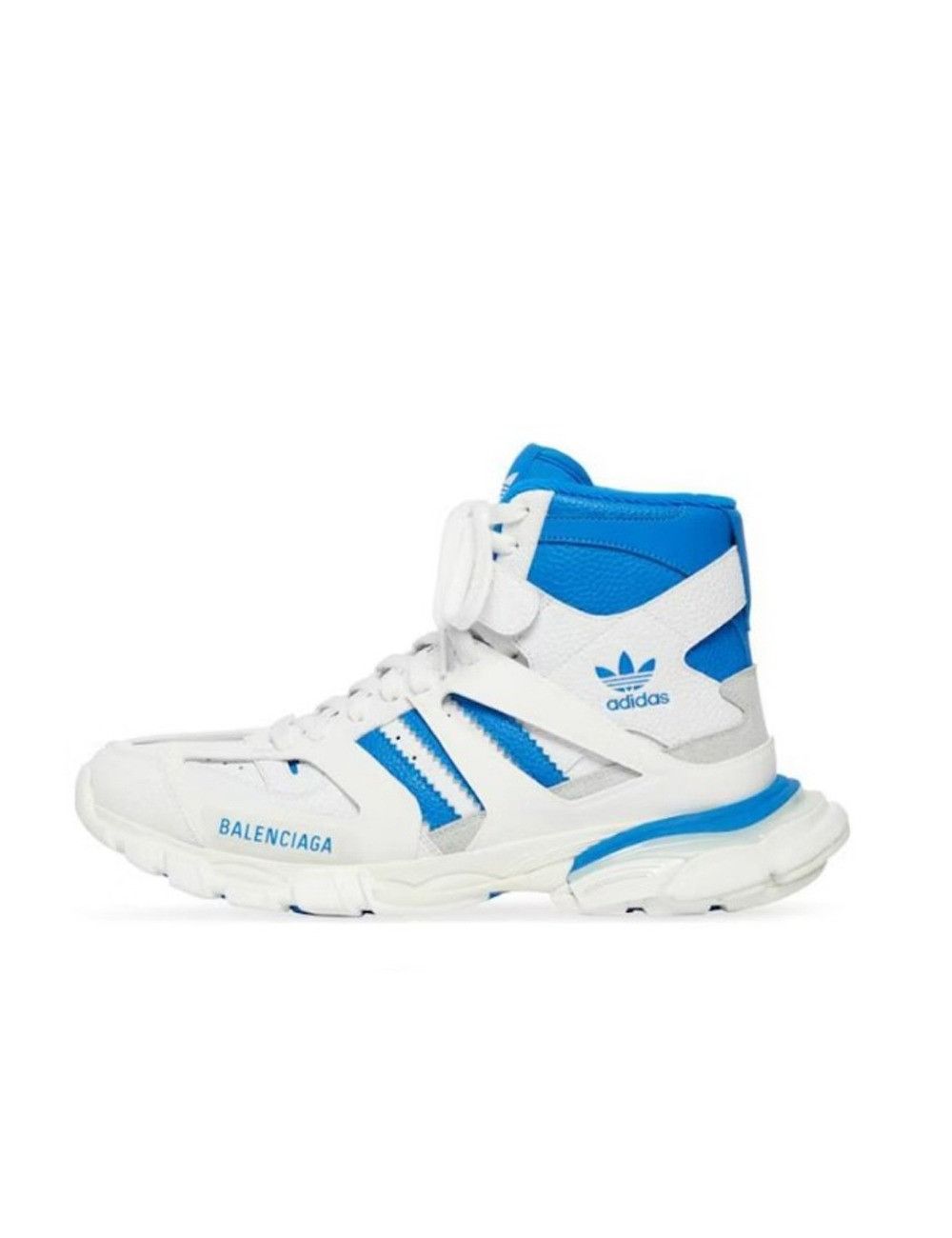image of Balenciaga O1In1G0324 Track Forum Sneakers In White & Blue in White/Blue, Men's (Size 8)