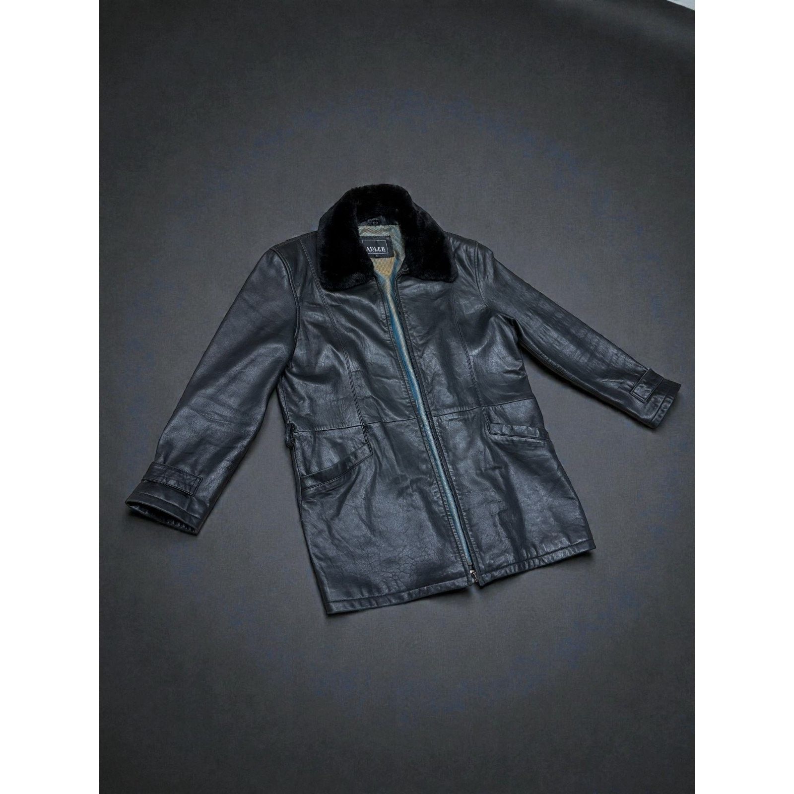 Vintage Adler Collection Leather Coat Women’s L Black Y2K Zip Jacket Size L / US 10 / IT 46 - 9 Thumbnail