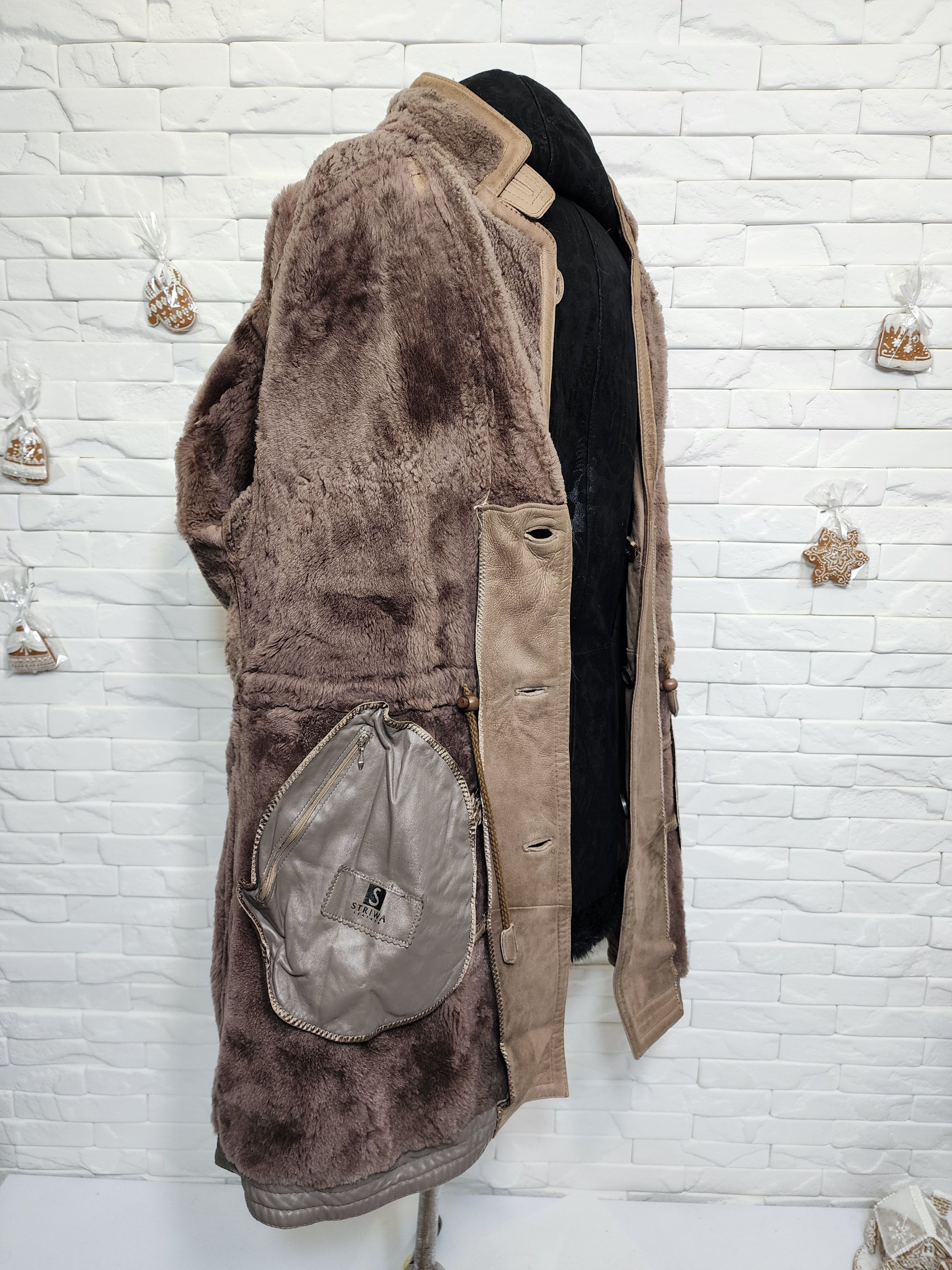 Furla Men's Brown Sheepskin Coat: Genuine Fur, Button Front Size US L / EU 52-54 / 3 - 9 Thumbnail