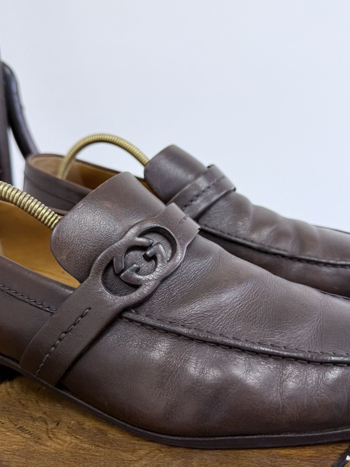 Gucci Gucci Brown Leather Loafer Shoes Size US 8 / EU 41 - 4 Thumbnail
